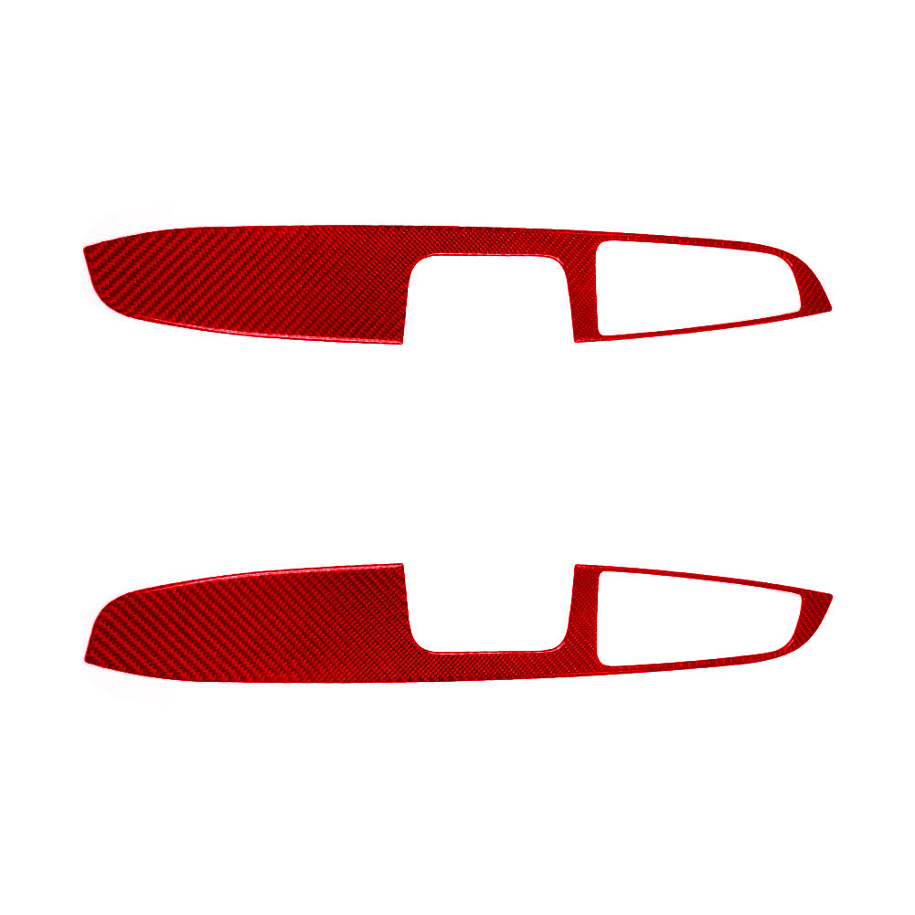 Red Carbon Fiber Front Door Window Lift Panel Trim for Chrysler 300 2005-2007