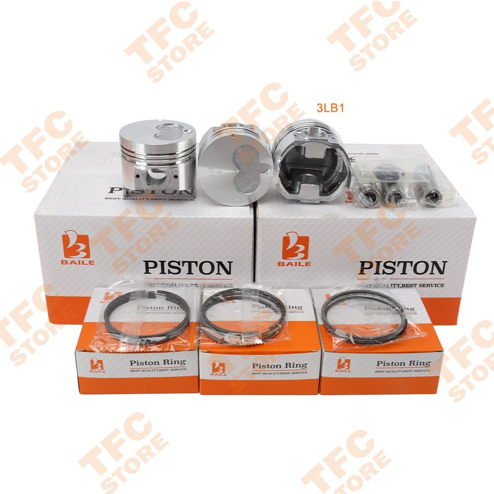 3 Sets STD Piston Kit ( Pin  Clip )  Ring for Isuzu 3LB1 Engine New