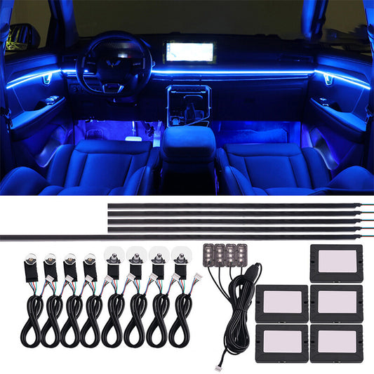 18 in1 Car Ambient Light 64 Color RGB Acrylic Guide Atmosphere Lights