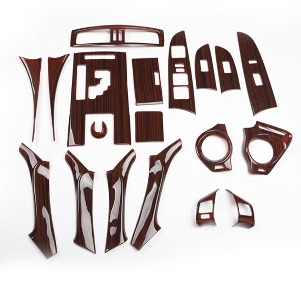 Car Interior Decoration Full Set Trim 19PCS Fit for Lexus IS 2006-2011 Red Wood