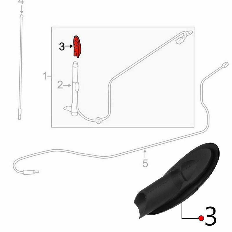 for Toyota for SIENNA 2004-10 Manual Antenna ORNAMENT Base Bezel Rubber 86392-AE010