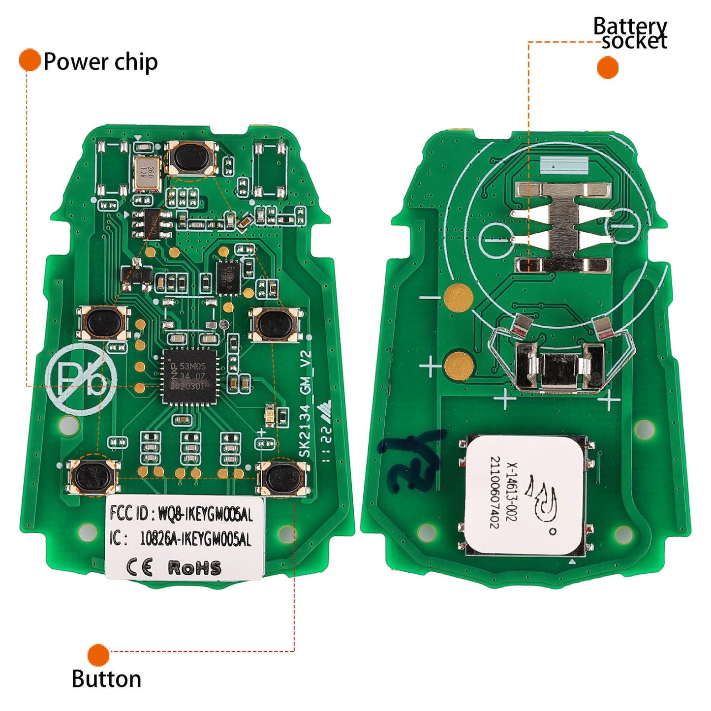 Premium IKEYGM005AL Universal Car 5 Buttons for Smart Key Fit For GM for Cadillac