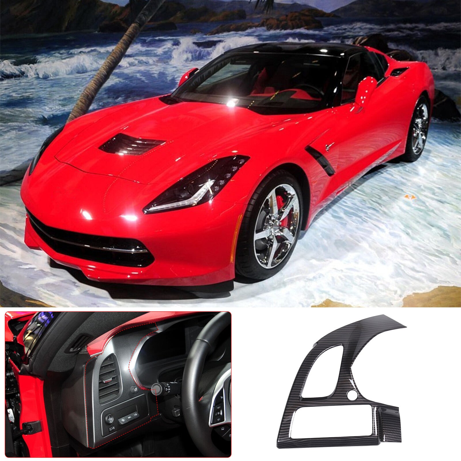 Carbon fiber ABS tailgate handle trim cover suitable for Toyota Tundr @ 2022-23