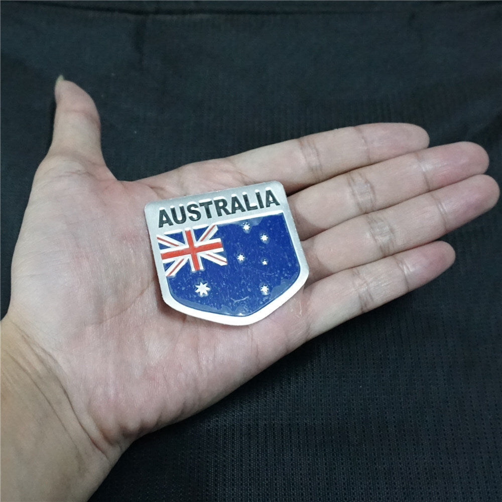 2x AUSTRALIA Flag Small Metal Badge Decal Sticker Emblem Sports Engine Car Motor
