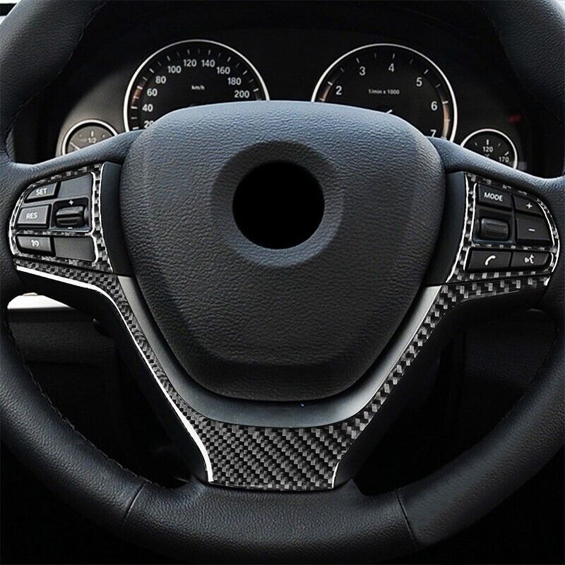 Real Carbon Fiber Car Steering Wheel Cover Trim for BMW X3 X4 F25 F26 2011-2017