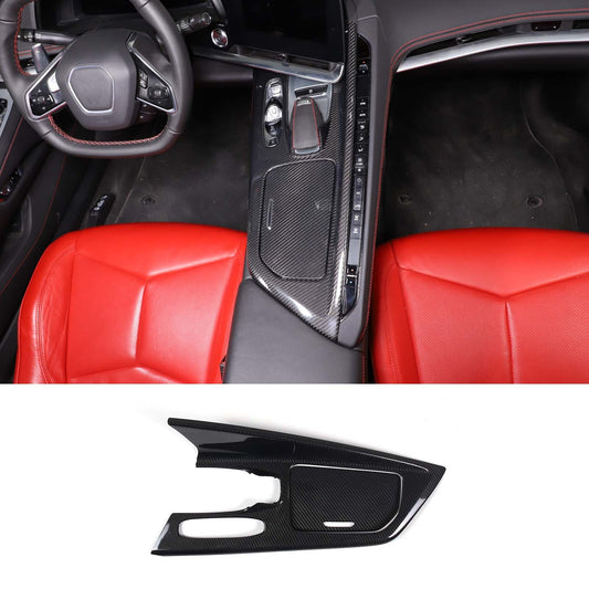 Carbon fiber passenger-side center armrest panel sticker for Corvette C7 2014-2019