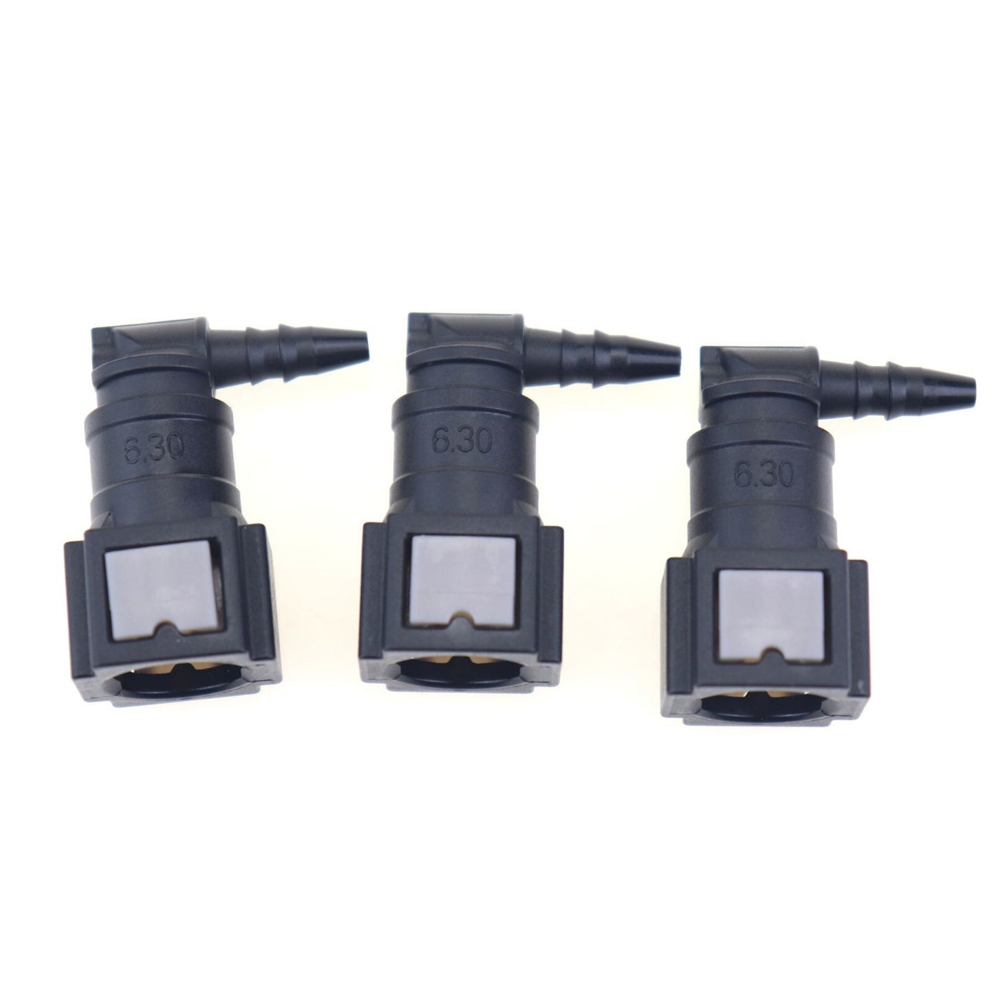 3-Piece Elbow 90-Degree Nylon Fuel Line Quick-Connect Release Hose 6.30mm SAE 1/8