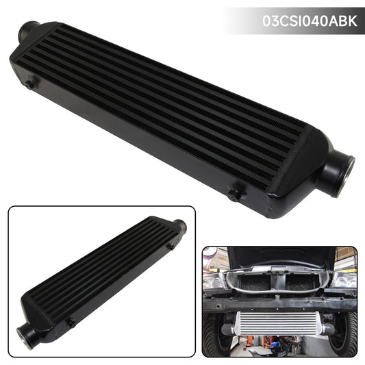 Universal BarPlate Front Mount Intercooler 55014065mm 2.5 In/Outlet Black