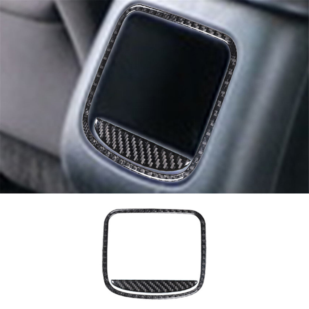2Pcs Carbon Fiber Interior Rear Center Console Cover Trim for Chrysler 200