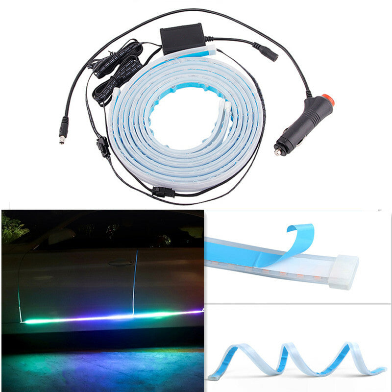 Car RGB LED Side Door Colorful Streamer Running Light Strip Chassis Atmosphere