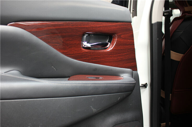 Inner Door Panel Cover Trim Inner Fit for Nissan Murano 2015-2021 Red Wood Grain