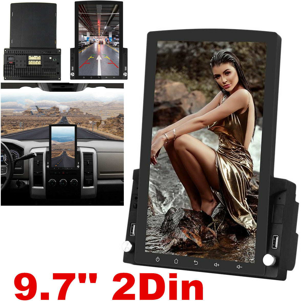 Double 2DIN Car Radio Stereo 9.7'' Touch Screen Android 10 GPS Wifi Mirror Link
