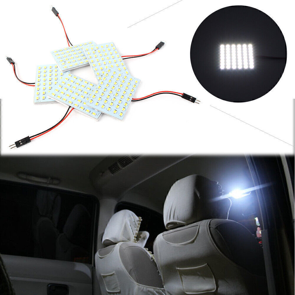 5x Car Festoon T10 BA9S White LED 48SMD Panel Interior Dome Map Light Bulb