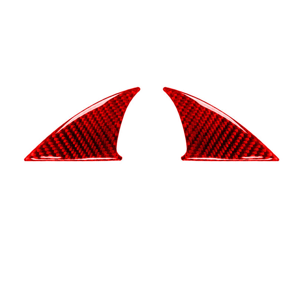2Pcs Red Carbon Fiber Side Window Pillar Cover Trim for Honda CRV CR-V 2012-2016