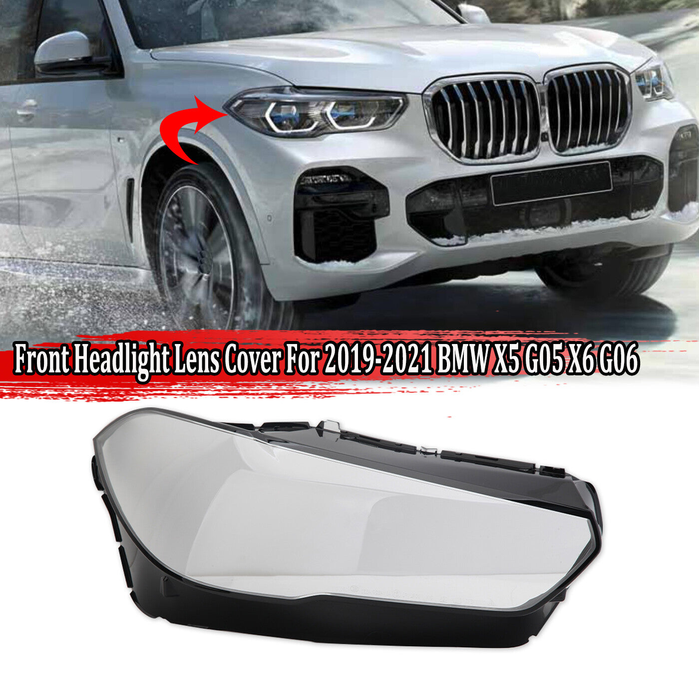 Right Front Headlight Lens Cover Shell for BMW for X5 G05 X6 G06 2019 2020 2021