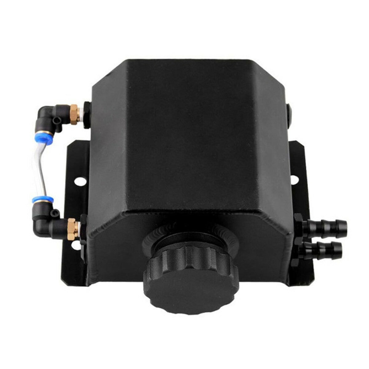 1L Black Aluminum Radiator Coolant Overflow Bottle Recovery Tank Reservoir Kit