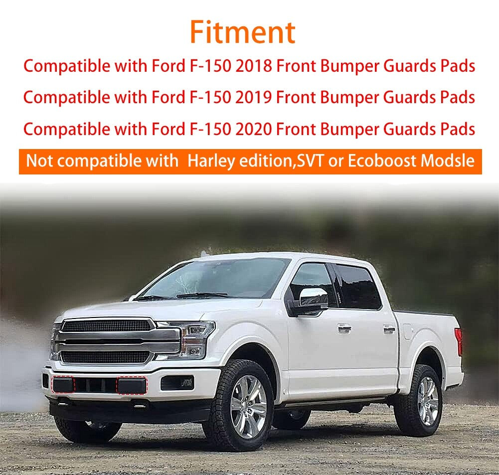 Front Bumper Guards Pads Inserts End Caps Cover Fit for Ford F150 2018-2020