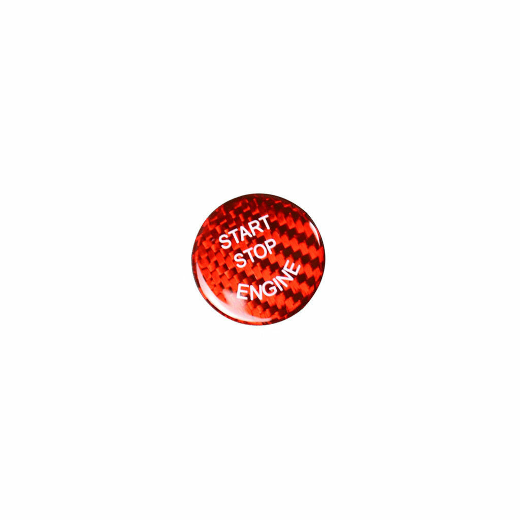 Red Carbon Fiber Start Stop Engine Button Cover for BMW E90 E92 E60 E84 E83