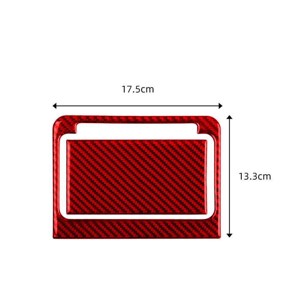 2Pcs Red Carbon Fiber Central Storage Box Cover Trim for Audi Q5 2018-2021