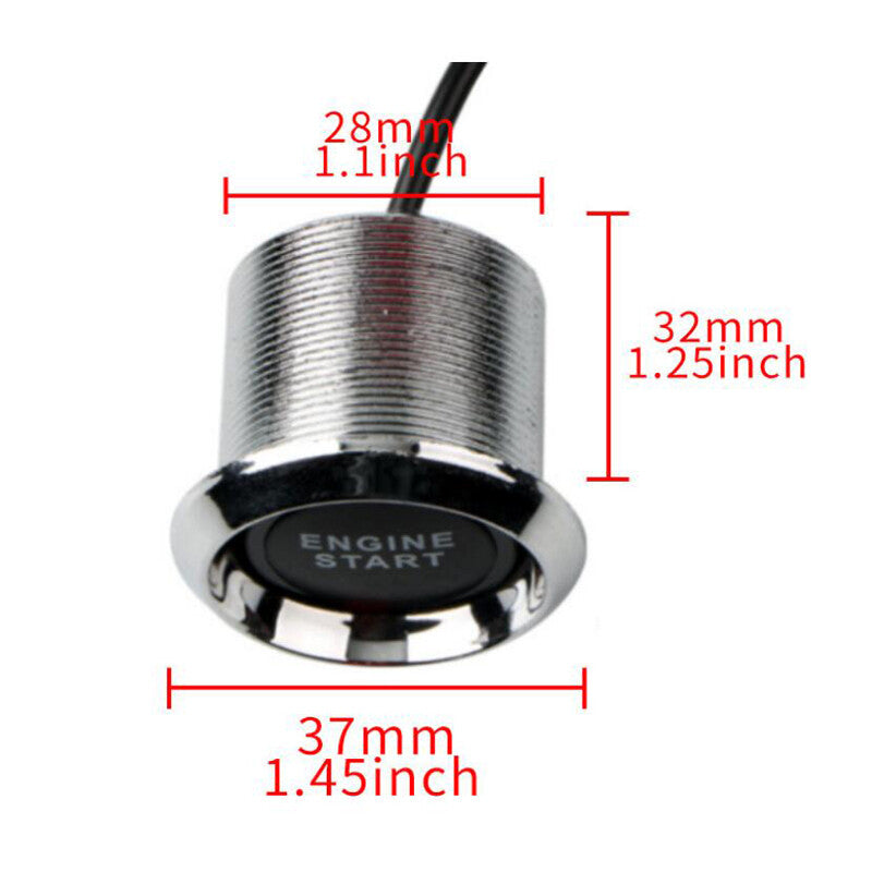 12V Car Engine Start LED Keyless Entry Button Switch Lgnition Starter Trim