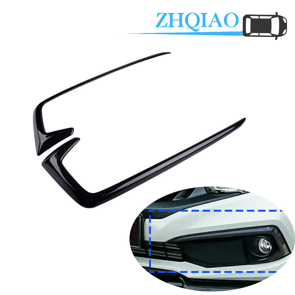 2PCS Gloss Front Fog Lamp Eyebrow Light Cover Trim Fit for Honda for Civic 2019-2020