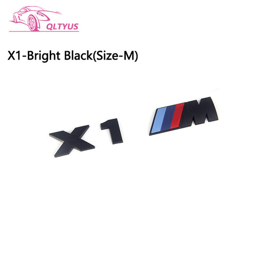 for BMW Bright Black M Series X1M Trunk Emblem Lettering Decal Badge Set