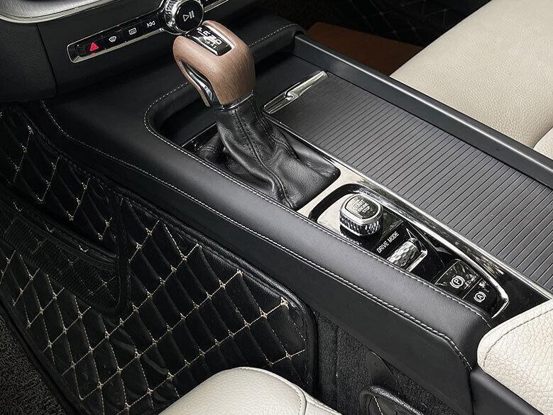 for Volvo S60 2019-2023 Black Leather Middle Console Gear Shift Frame Cover Trim