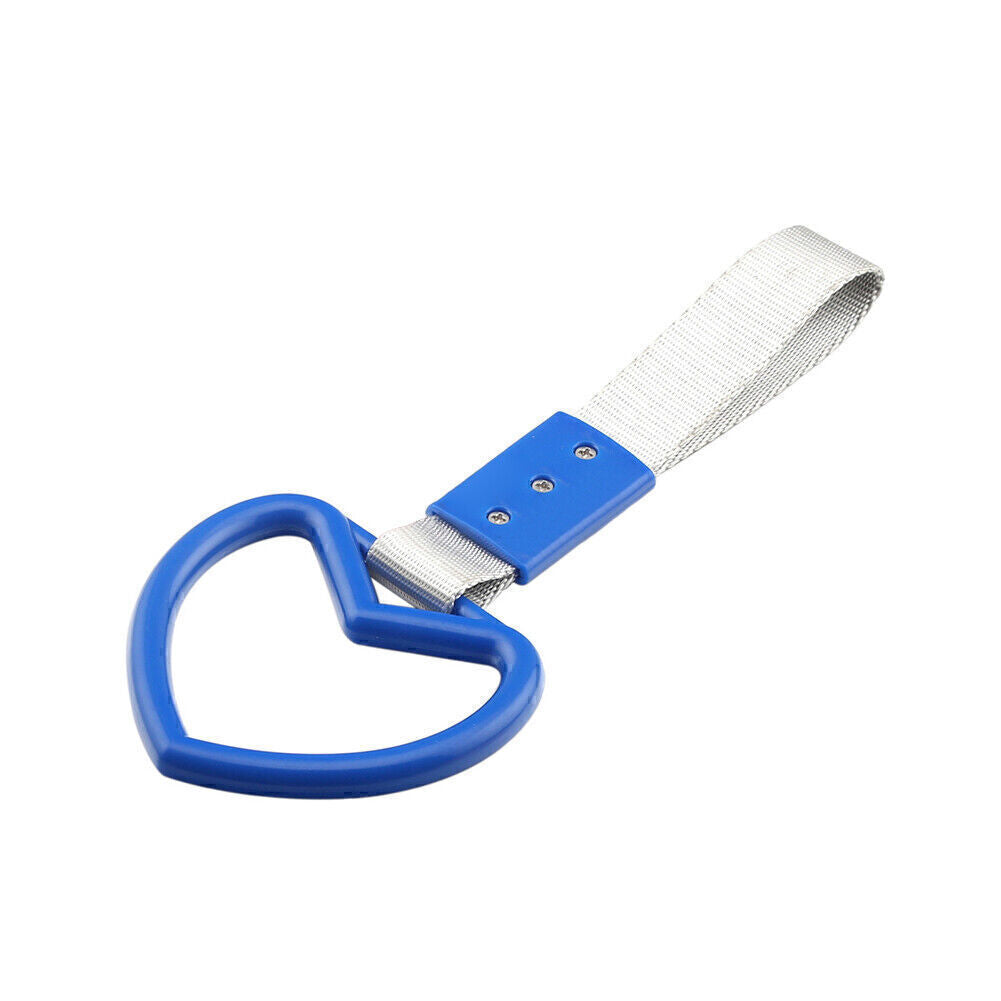 1x HEART BLUE JDM TSURIKAWA RING SUBWAY TRAIN BUS HANDLE STRAP CHARM DRIFT
