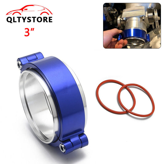 376mm Aluminum Quick Release V-Band Clamp Kit for Intake Intercooler Pipe Blue