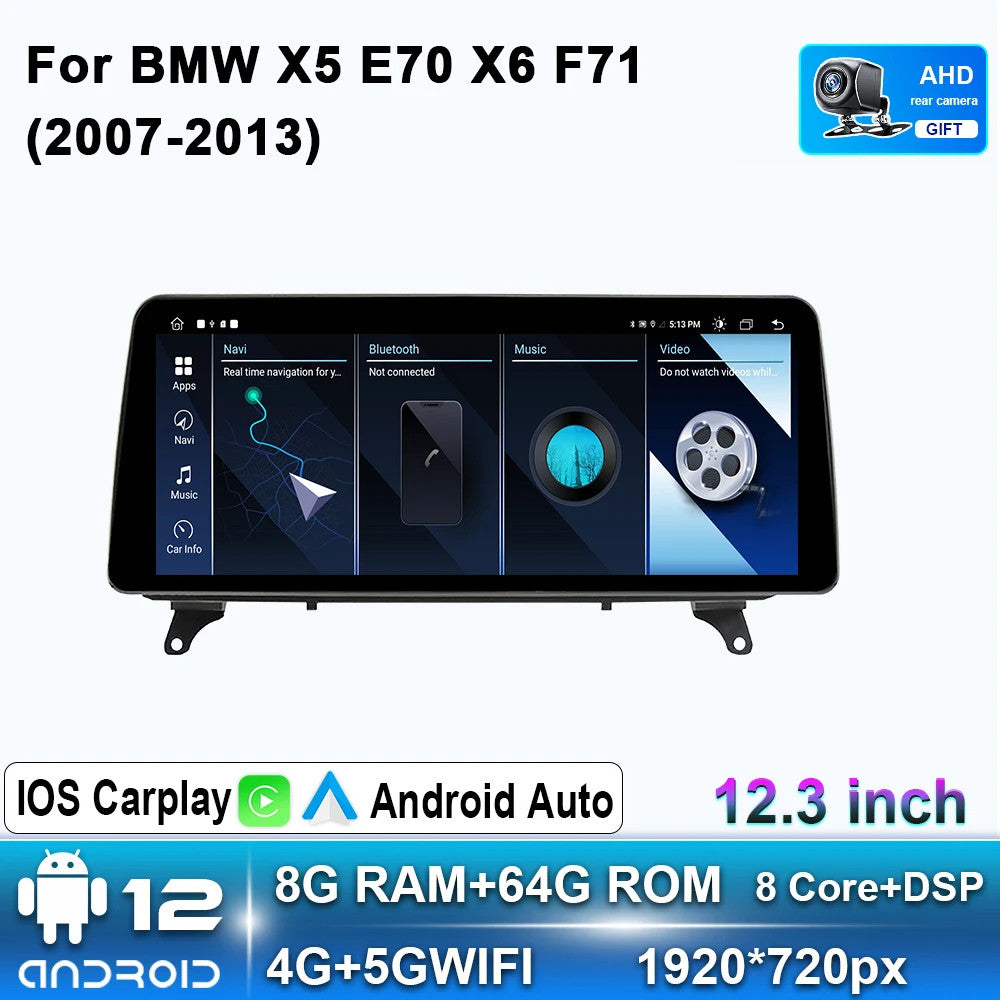 CarPlay Car Radio for BMW for X5 E70 X6 E71 E72 2007-2013 Stereo GPS Player Screen