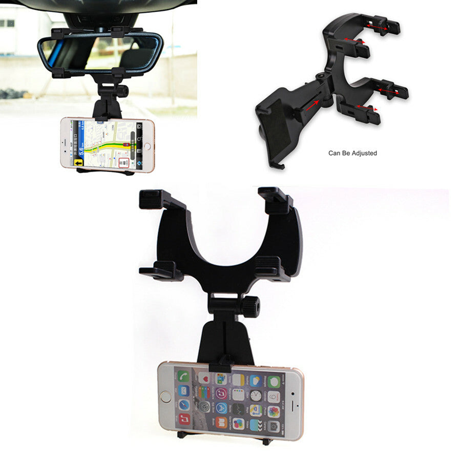 Car Rearview Mirror Mount Phone Holder Bracket Stands Cradle For GPS Smartphone