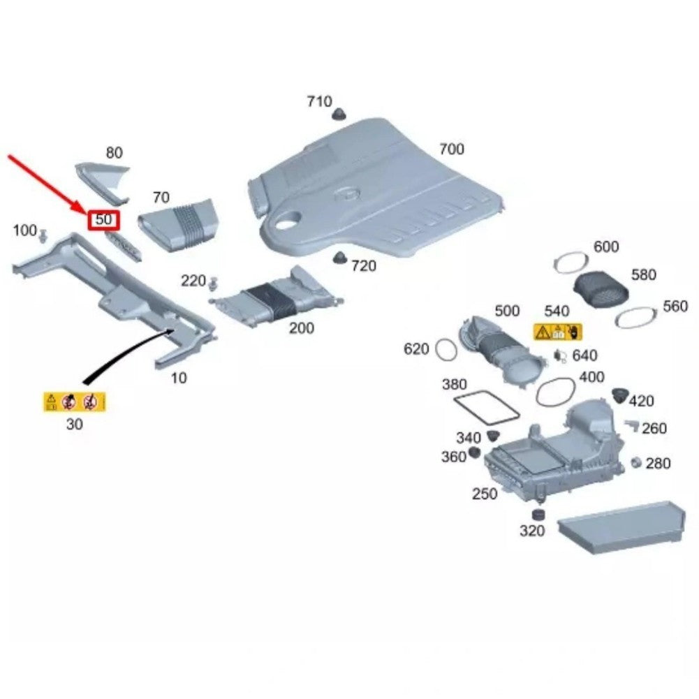 Fan Shroud Air Recirculation Partition for Mercedes-Benz S W223