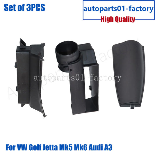 3PCS Air Intake Guide Inlet Duct Kit Fit for VW for Golf for Jetta Mk5 Mk6 for Audi A3