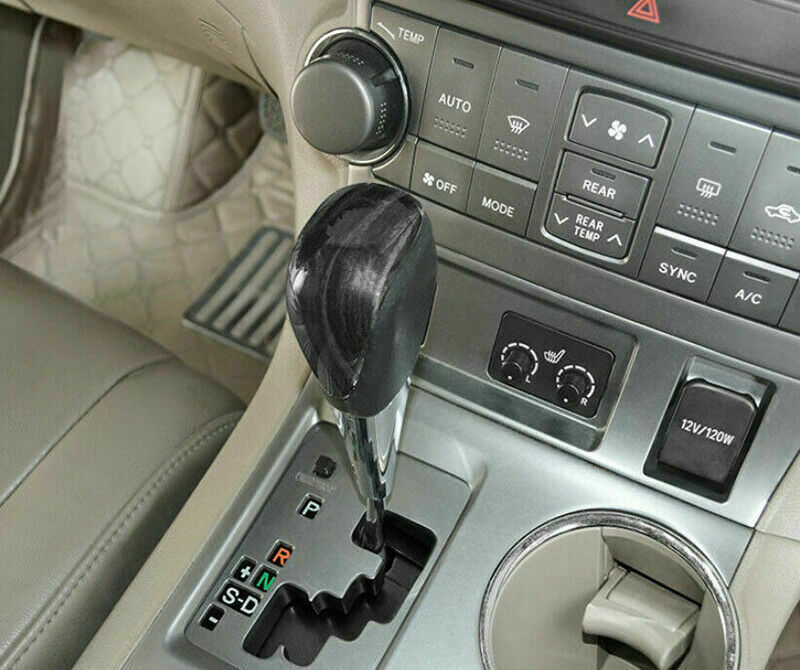 Black Wood Grain ABS Gear Shift Knob Cover Trim for Toyota Highlander 2008-2013