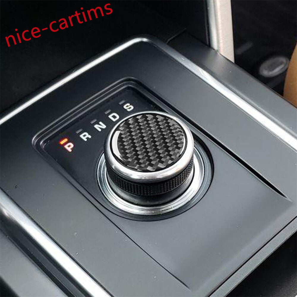 Carbon Fiber Car Gear Shift Knob Trim Fit for Land Rover Discovery Sport 2015-19