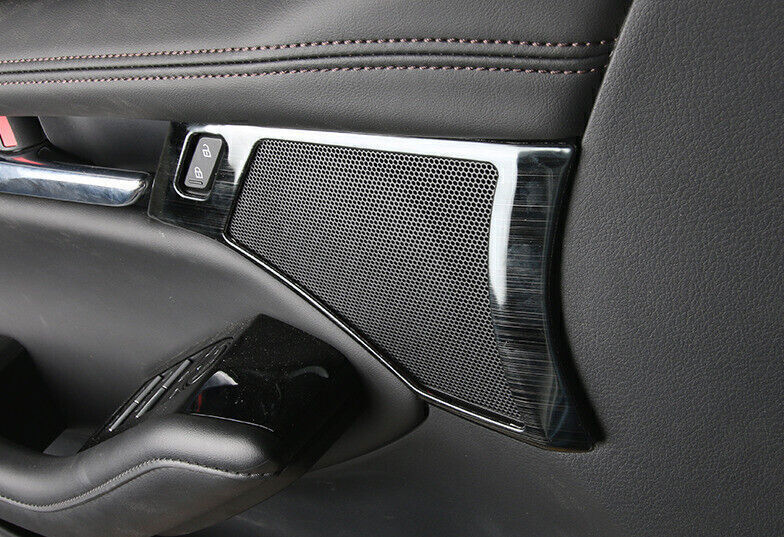 for Mazda 3 Axela 19-2023 Black Stainless Inner Door Handle Horn Frame Trim 2X