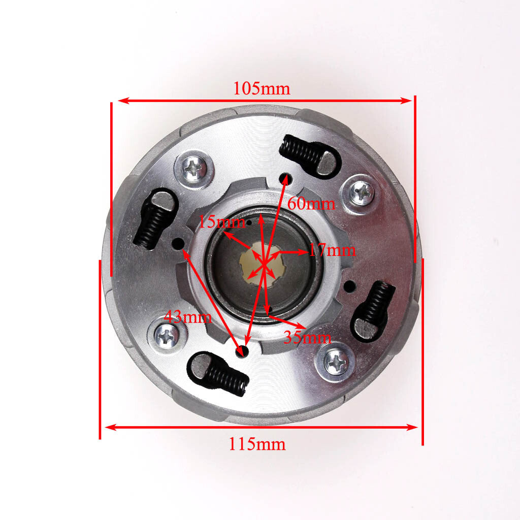 Automatic clutch assembly for Honda clone 50cc, 70cc, 110cc, and 125cc engine all-terrain vehicles in the .