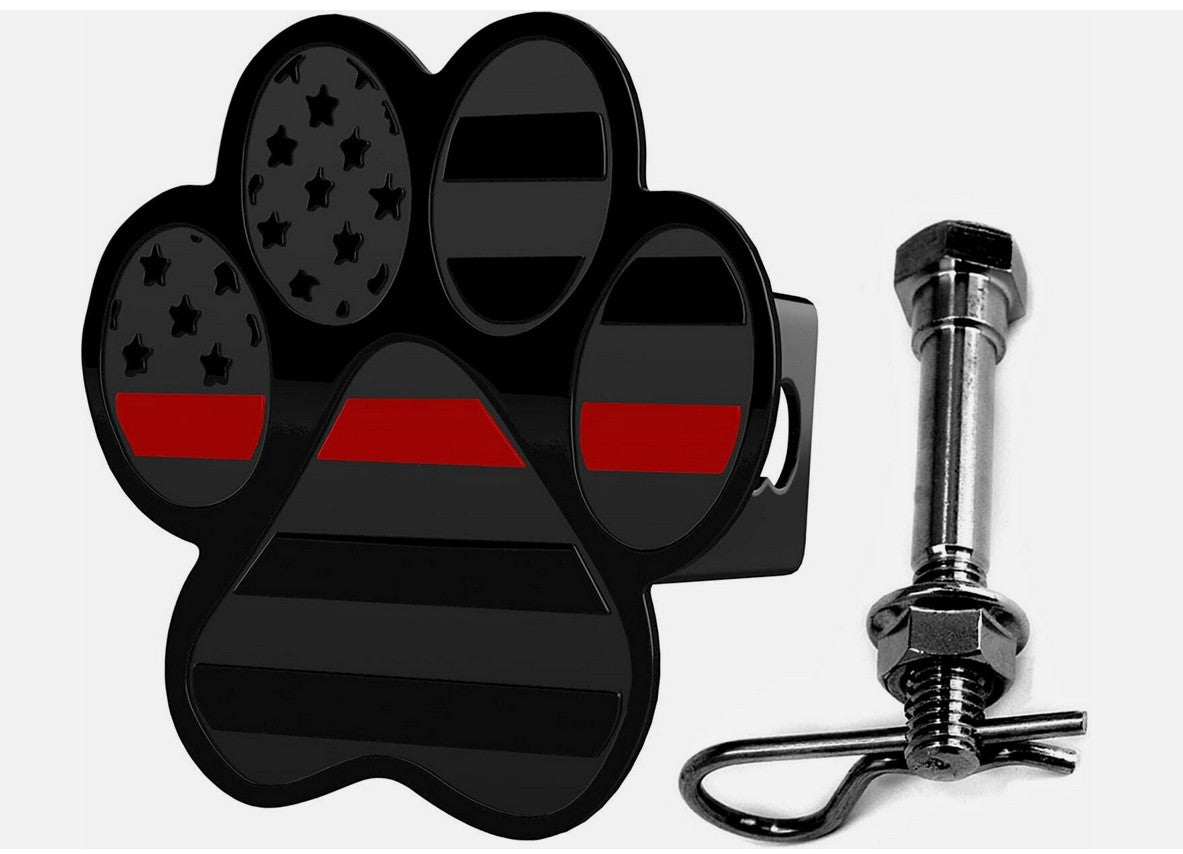 Car mount plug cap tow receiver 2.5 inch dog paw pin bolt black and red  for ford