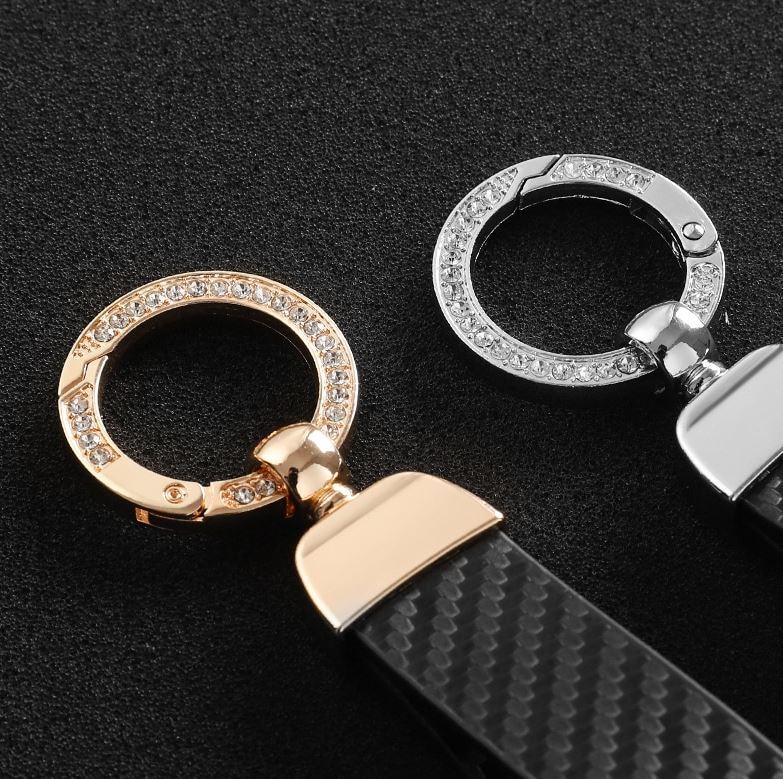 Car keychain/key ring, black and gold horseshoe buckle accessories for Audi for A8