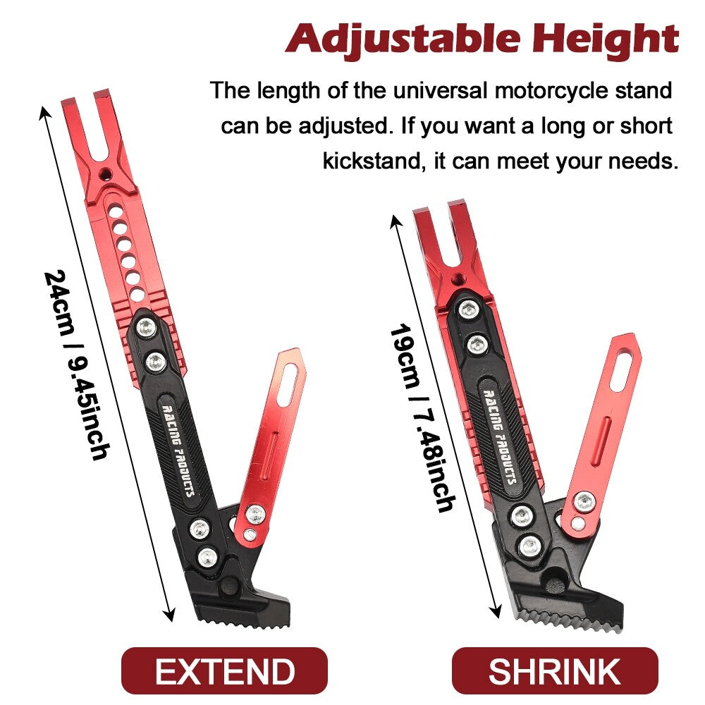 Red Motorcycle Side Stand Aluminum Alloy Short Motorcycle Motorbike Kickstand