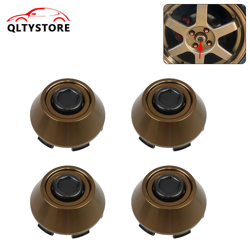 4Pc 61mm Wheel Hub Center Cap Cover Hubcaps Rim Car Hubcap Bronze Racing B-Type