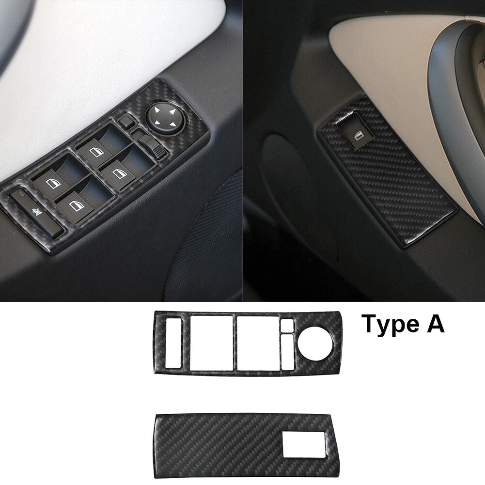Carbon Fiber Interior Front Window Control Cover Trim for BMW X5 E53