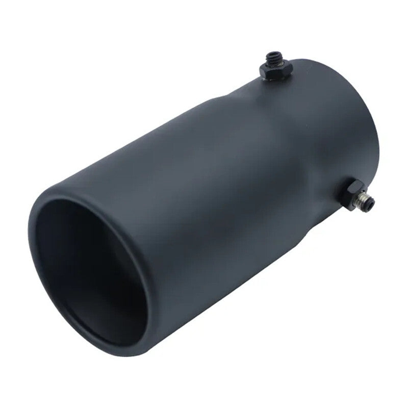 70mm Black Stainless Steel Car Rear Round Straight Exhaust Pipe Tail Muffler Tip