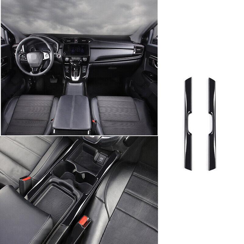 Bright Black Gear Shift Both Side Strip Trim 2PCS for Honda CRV CR-V 2017-2021