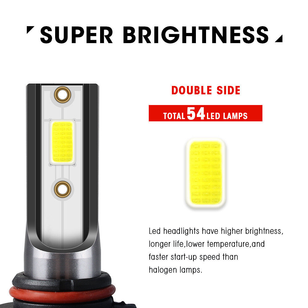 Lamp H11 LED Headlights Kit Low Beam Bulb Super Bright 6000K Cool White 6000LM