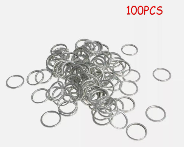 100x for Subaru 2011-2021 Silver Tone Oil Drain Plug Seal Ring 803916010