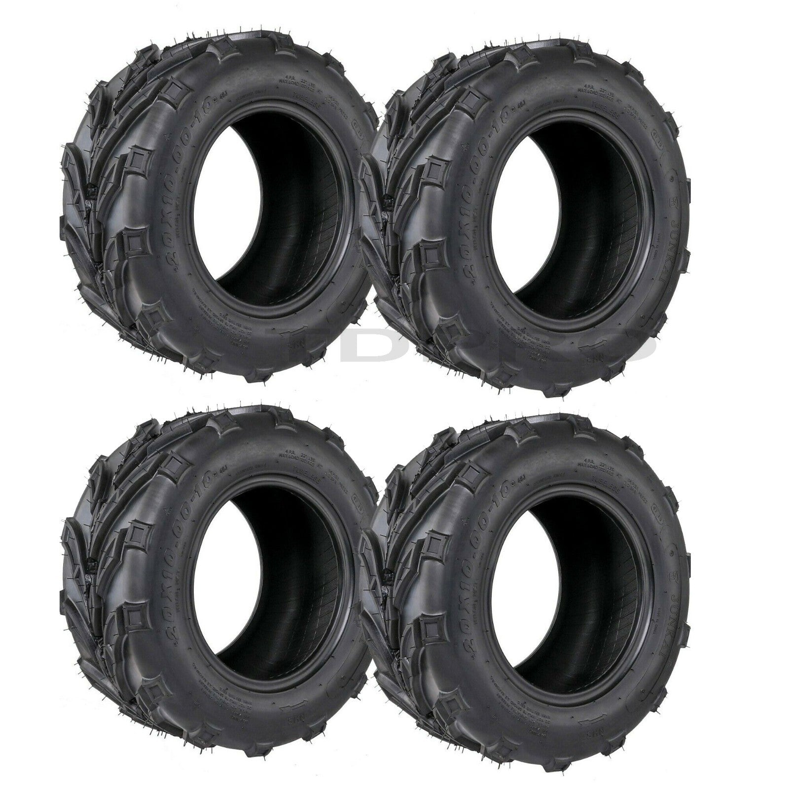 4PC 20X10.00-10 20x10-10 ATV Tyre Tubeless 20x10x10 Tyre Go kart Buggy for Golf Cart
