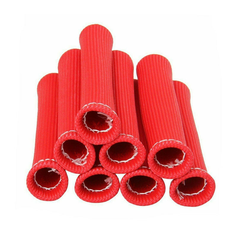 Car Red 8PCS 1200¡ã Spark Plug Wire Boots Protectors Sleeve Heat Shield Cover