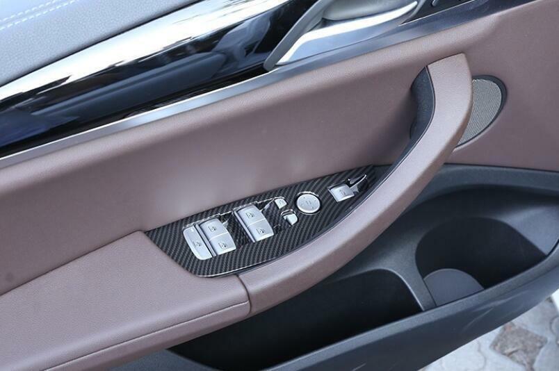 for BMW X3 G01 2018-2021 ABS Carbon Fiber Glass Window Lifting Panel Switch Trim