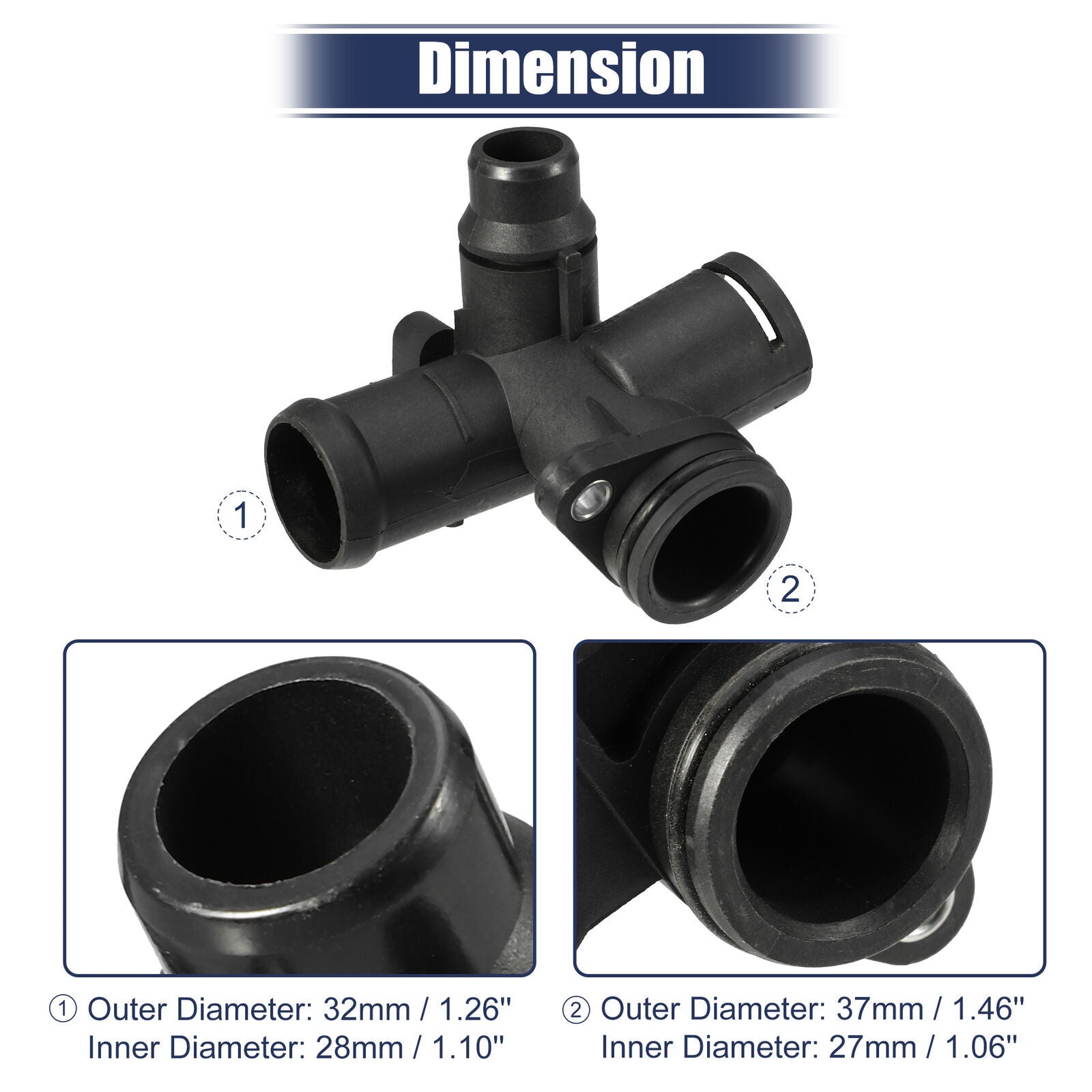 06D121133A 2pcs Radiator Coolant Hose Flange for AUDI A4 BASE SEDAN 4-DOOR